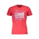 Cavalli Class Red Cotton Men T-Shirt CA-38037-L