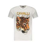 Cavalli Class White Cotton Men T-Shirt CA-36635-M