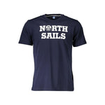 North Sails Blue Cotton Men T-Shirt NO-37335-M