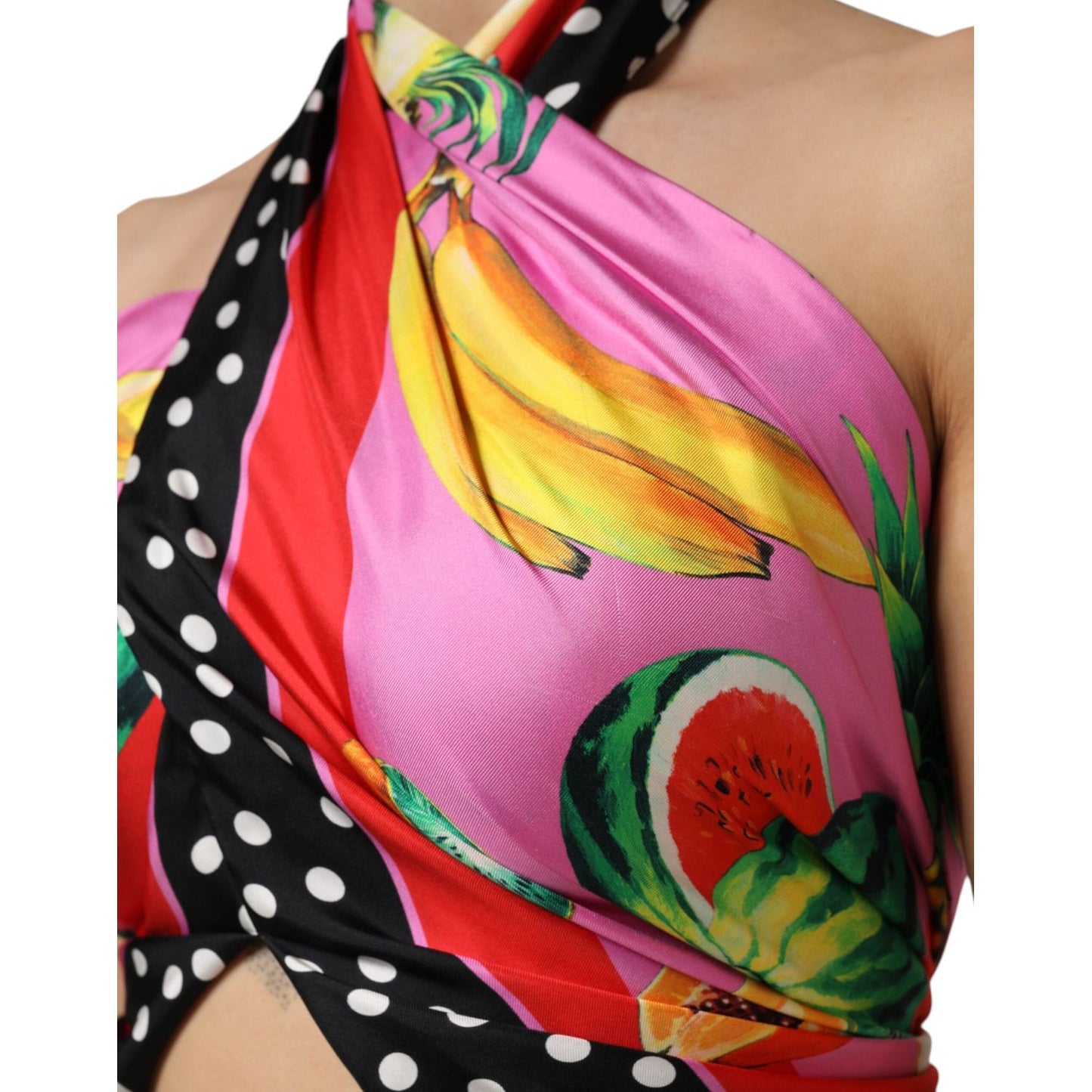 Dolce & Gabbana Multicolor Halter Party Evening Cropped Top THS90414-40