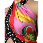 Dolce & Gabbana Multicolor Halter Party Evening Cropped Top THS90414-40