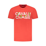 Cavalli Class Red Cotton Men T-Shirt CA-36715-M