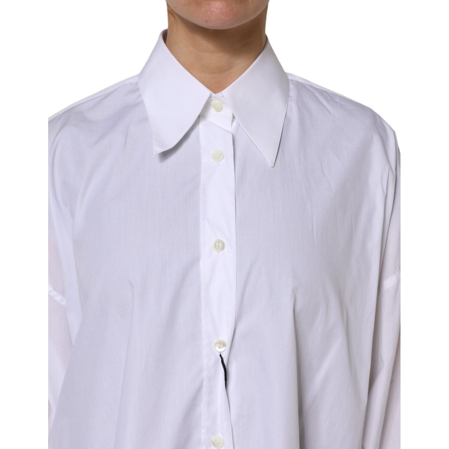 Dolce & Gabbana White Cotton Collared Shirt Long Sleeve Top TSH906891-38