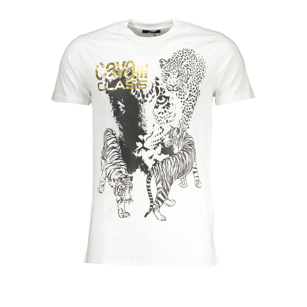 Cavalli Class White Cotton T-Shirt CA-28623-L