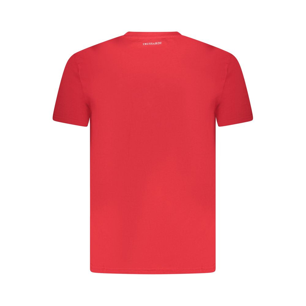 Trussardi Red Cotton Men T-Shirt TR-36632-S