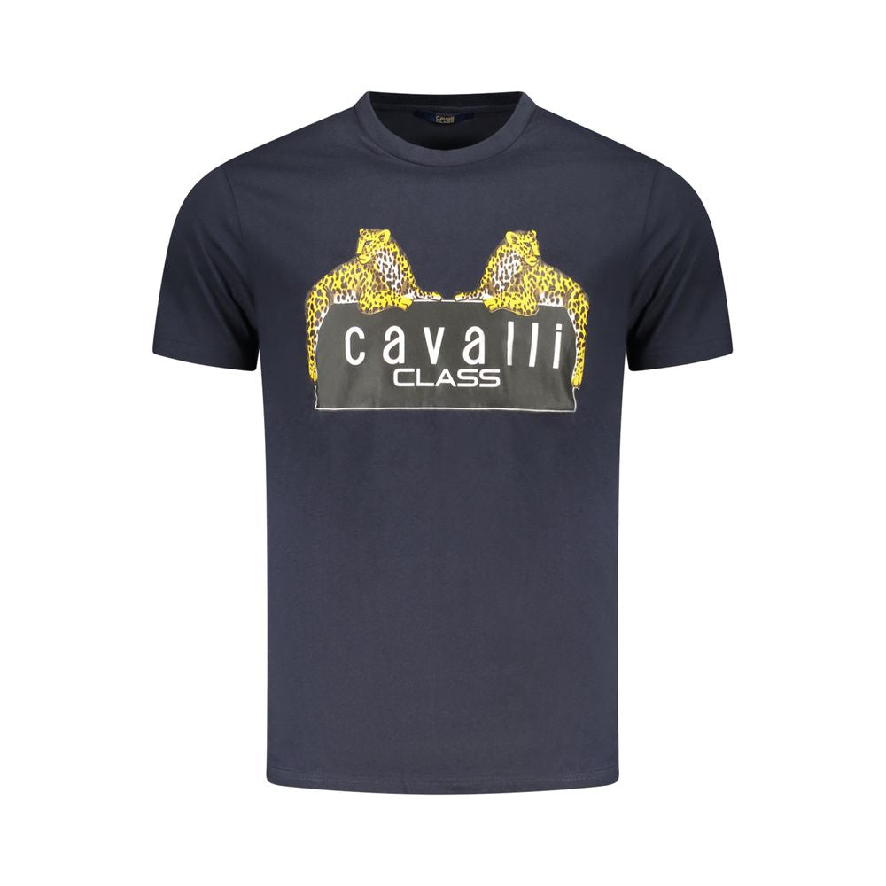 Cavalli Class Blue Cotton Men T-Shirt CA-36713-M