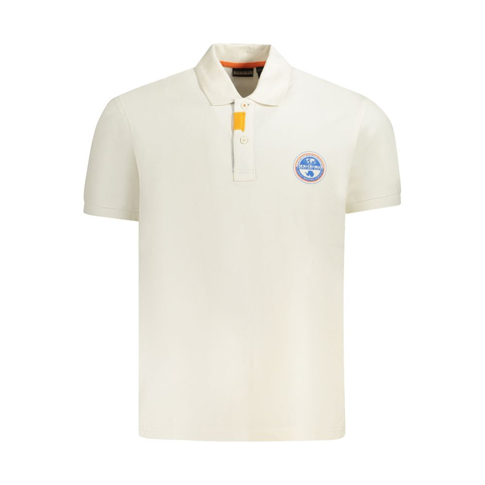 Napapijri White Cotton Men Polo Shirt NA-35715-S