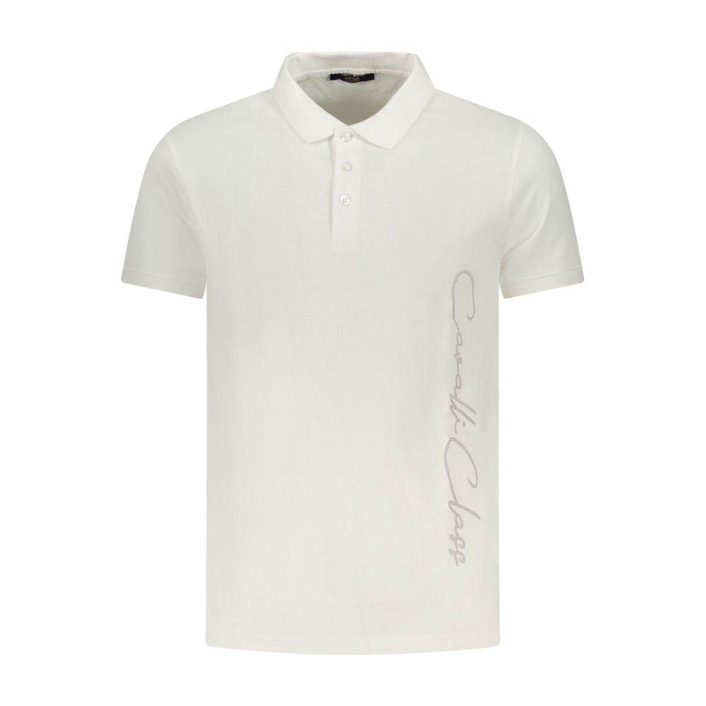 Cavalli Class White Cotton Men Polo Shirt CA-36686-M