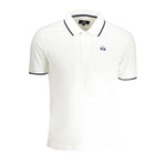 La Martina White Cotton Men Polo Shirt LA-38073-M
