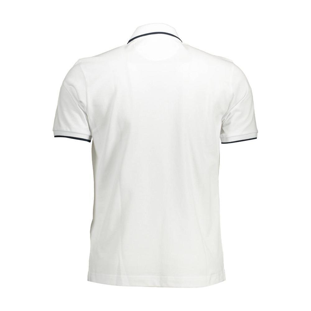 La Martina White Cotton Men Polo Shirt LA-38073-M