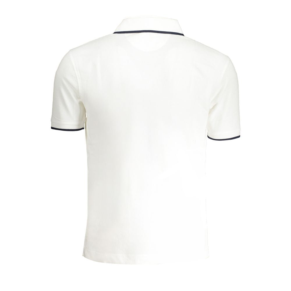 La Martina White Cotton Men Polo Shirt LA-38073-M