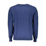La Martina Blue Cotton Men Sweater LA-13234-S