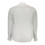 La Martina White Linen Men Shirt LA-13430-S