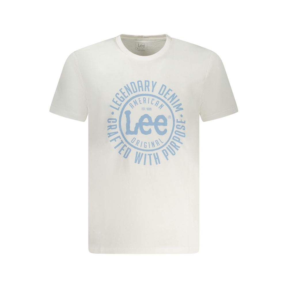 Lee White Cotton Men T-Shirt LE-35369-M