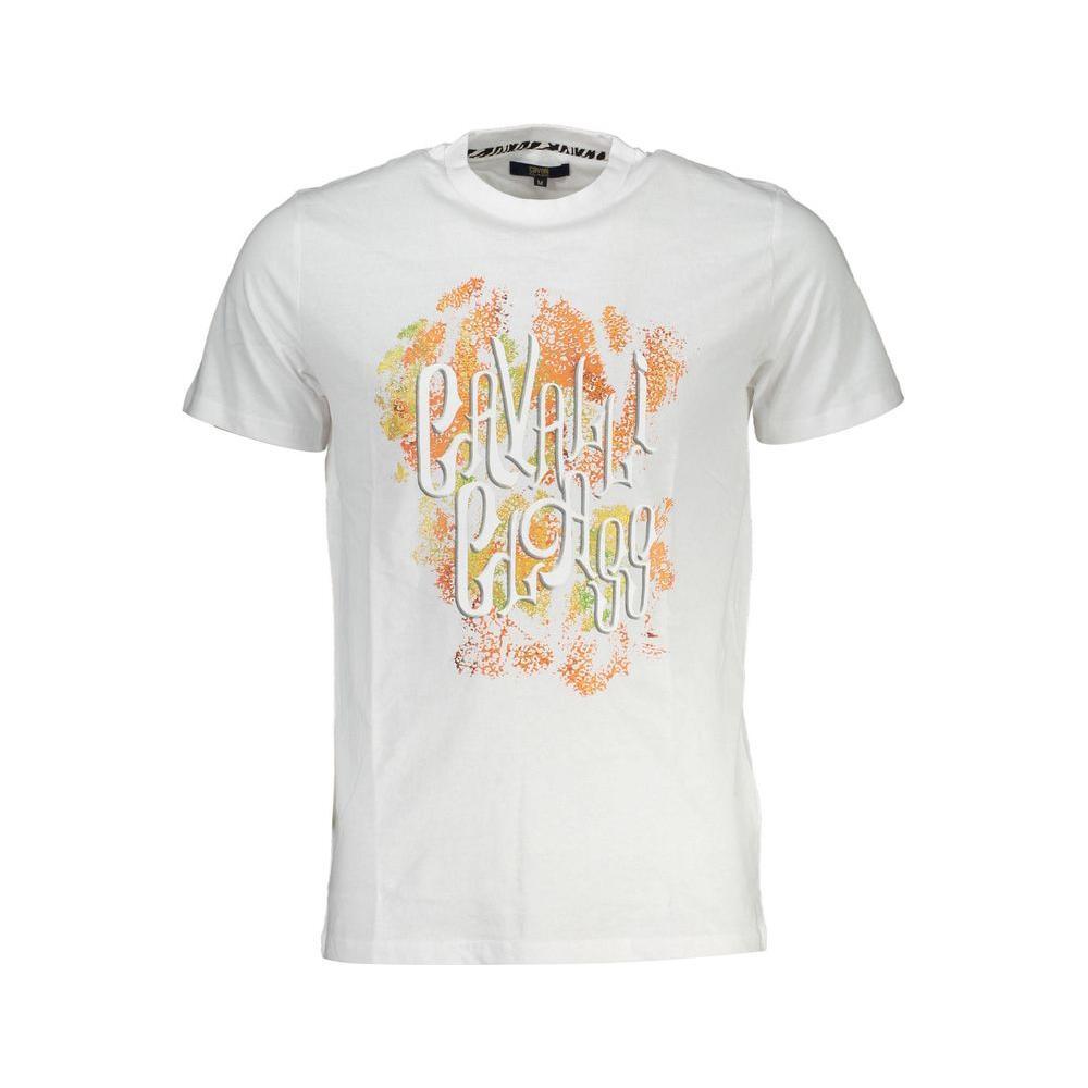 Cavalli Class White Cotton Men T-Shirt CA-36965-L