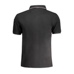 La Martina Black Cotton Men Polo Shirt LA-37808-M
