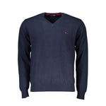 Harmont & Blaine V-Neck Embroidered Blue Sweater HA-23574-M