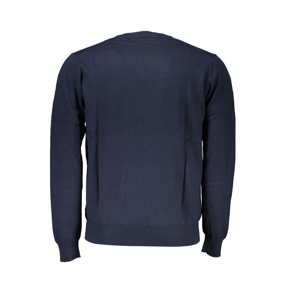 Harmont & Blaine V-Neck Embroidered Blue Sweater HA-23574-M