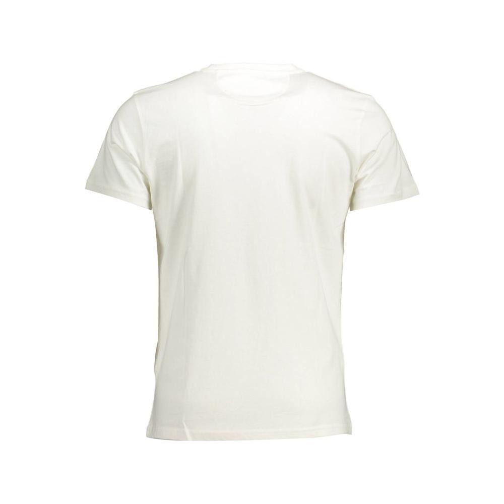 La Martina Elegant White Cotton Crew Neck Tee LA-26353-M