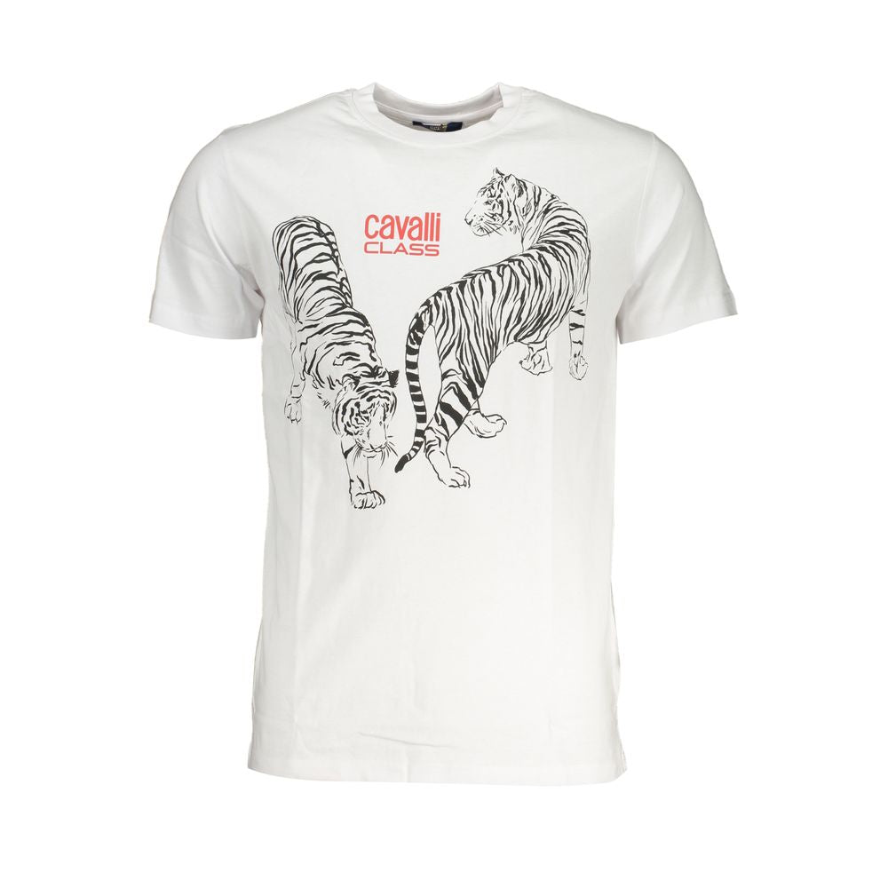 Cavalli Class White Cotton T-Shirt CA-28479-L