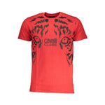 Cavalli Class Red Cotton T-Shirt CA-28605-M