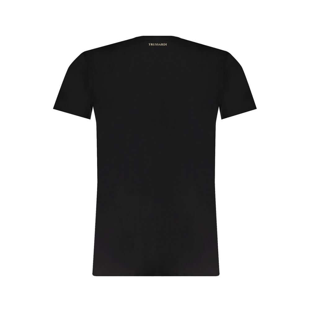 Trussardi Black Cotton T-Shirt TR-30144-XXL