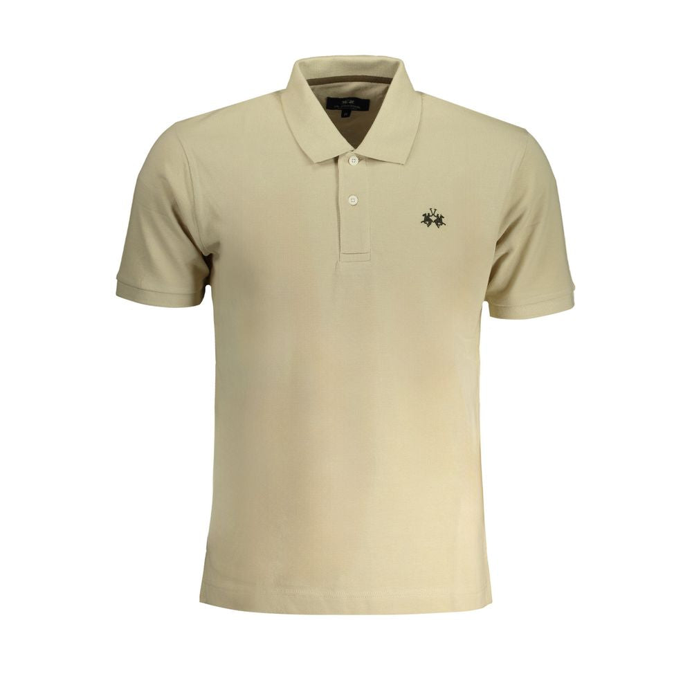 La Martina Beige Cotton Polo Shirt LA-30442-S