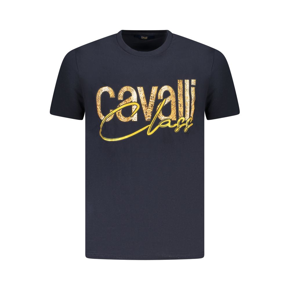 Cavalli Class Blue Cotton Men T-Shirt CA-36638-M