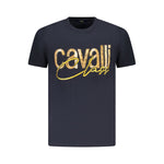 Cavalli Class Blue Cotton Men T-Shirt CA-36638-M