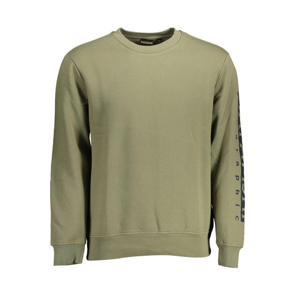 Napapijri Green Cotton Men Sweater NA-37049-S