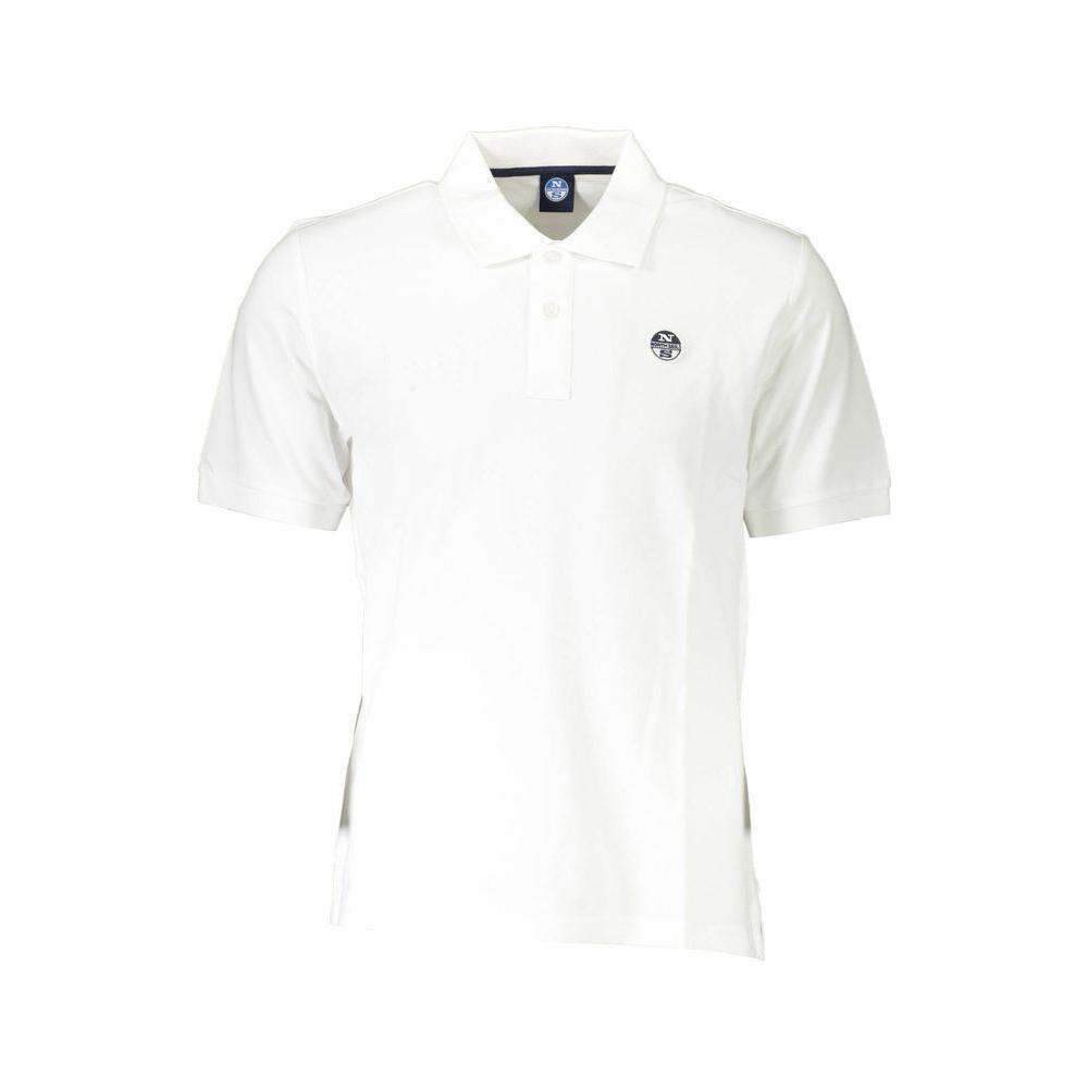 North Sails White Cotton Men Polo Shirt NO-37228-M