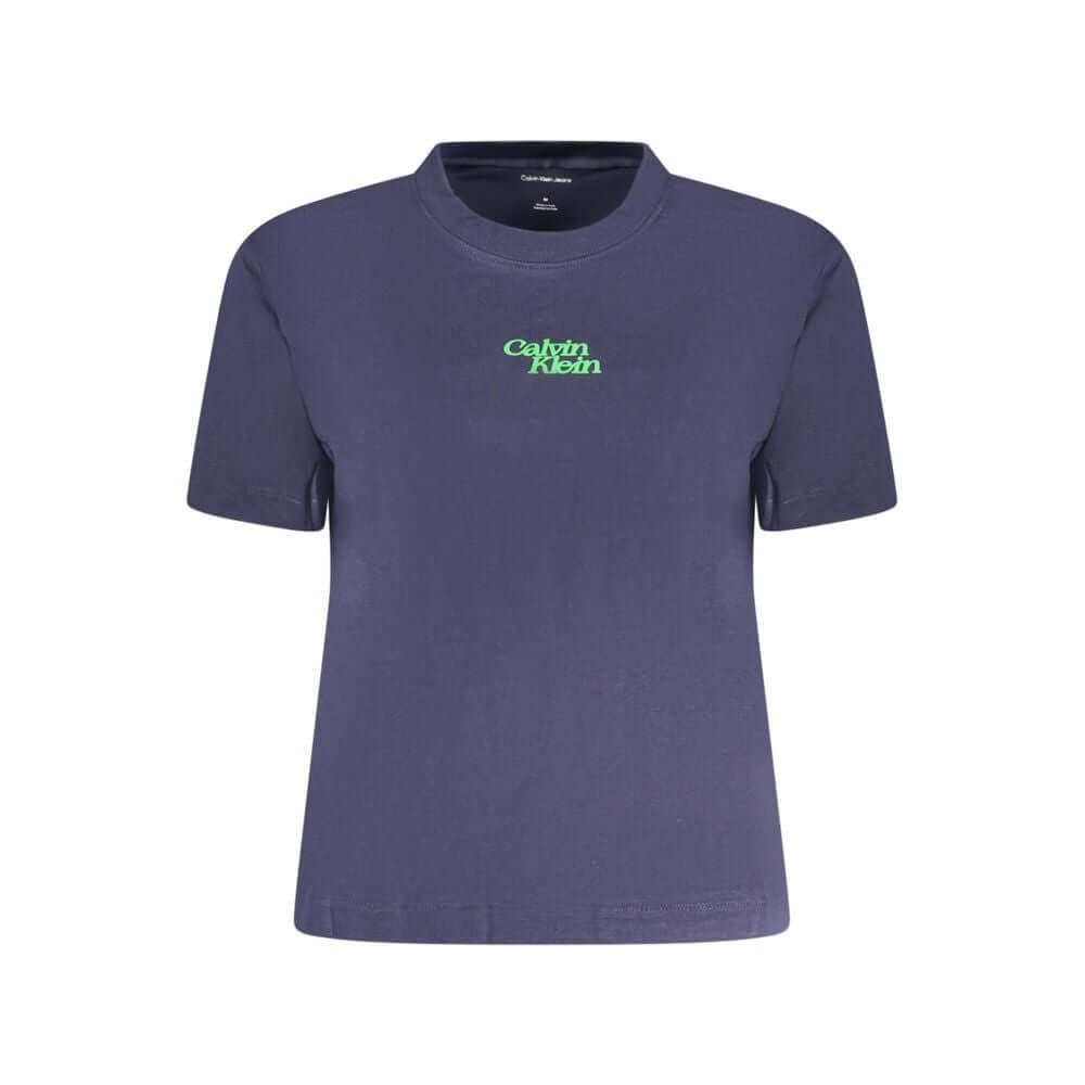 Calvin Klein Blue Cotton Women T-Shirt CA-38298-XS
