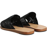 Dolce & Gabbana Black Monochrome Braided Raffia Slides Shoes MV7316-40