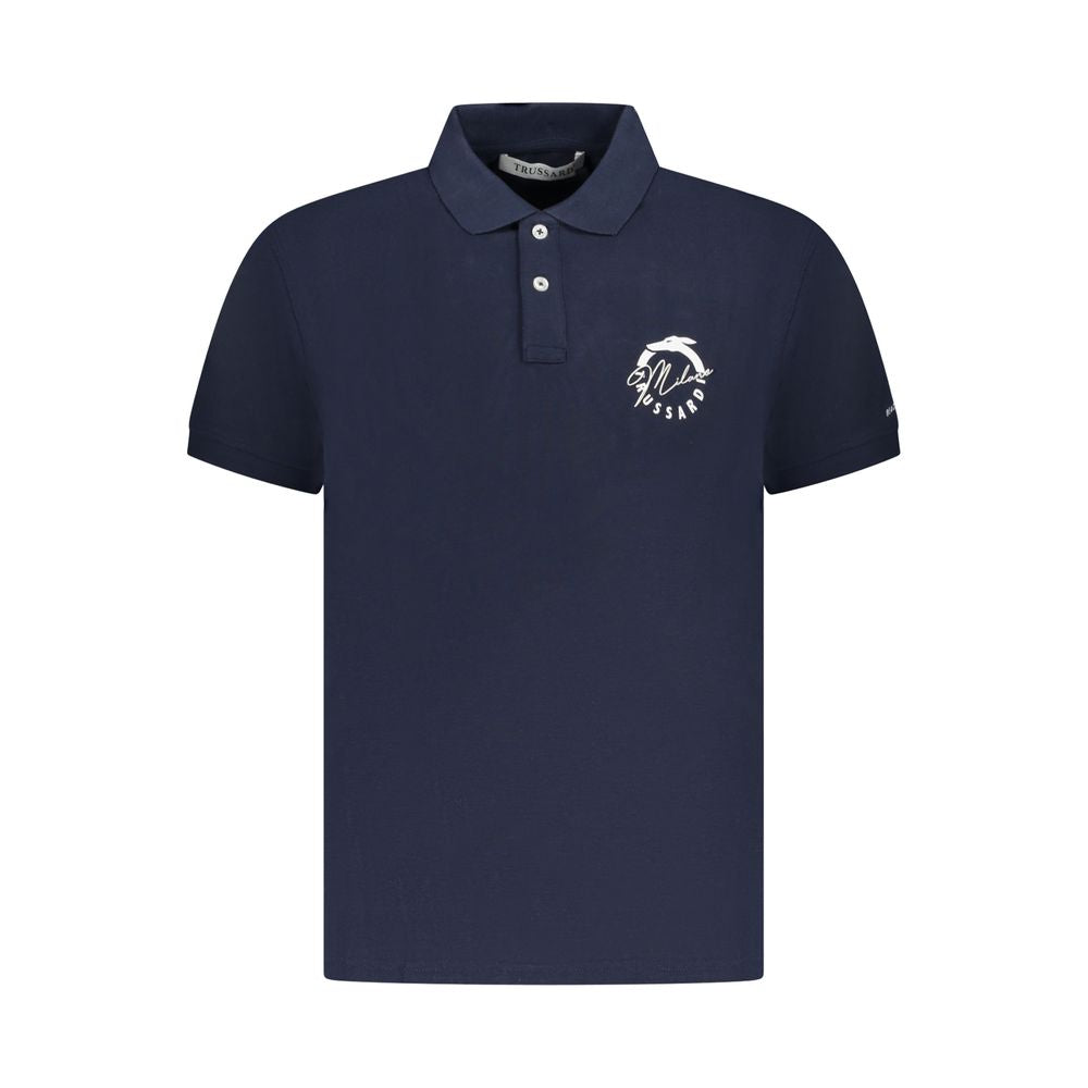 Trussardi Blue Cotton Men Polo Shirt TR-36626-M