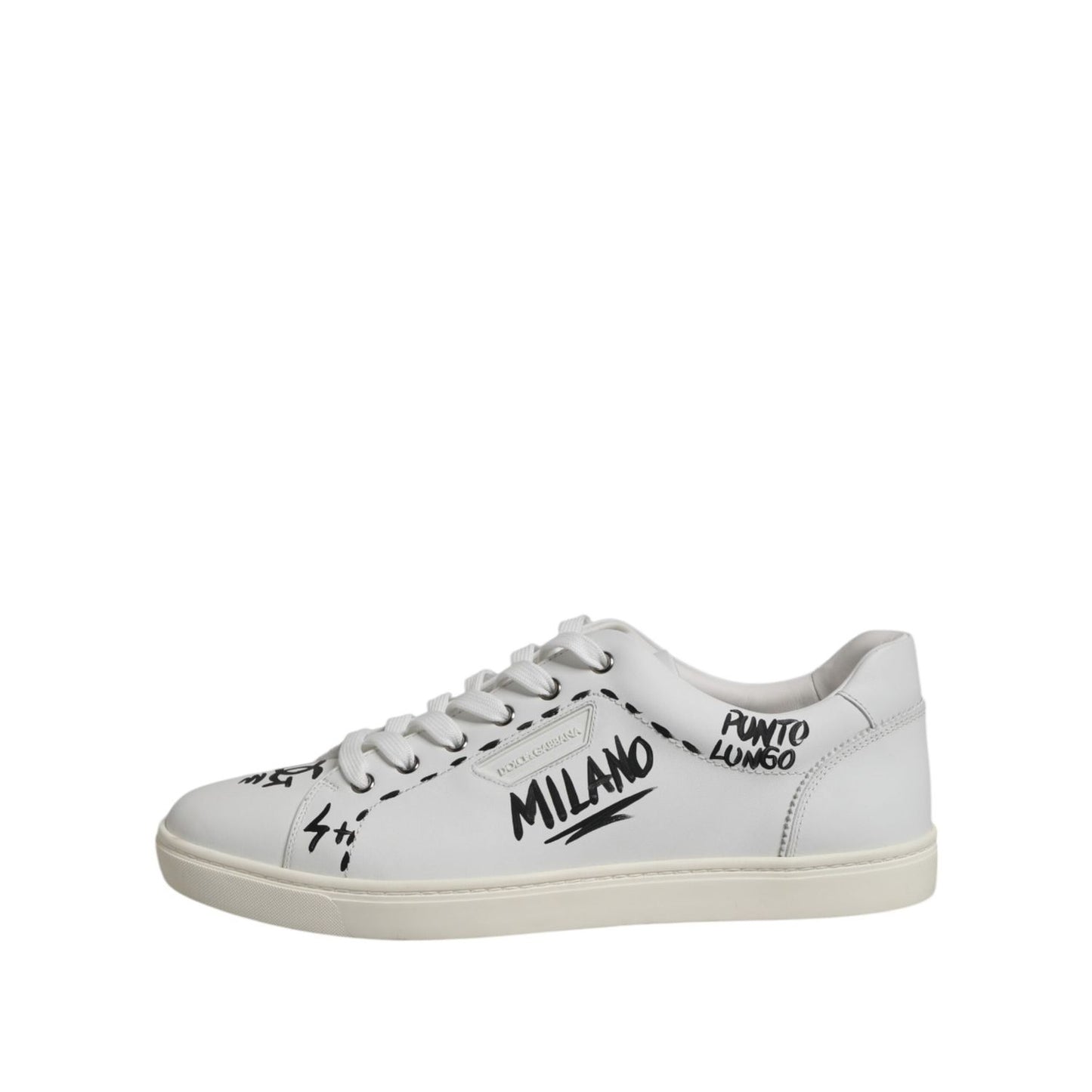 Dolce & Gabbana White London Calf Leather Men Sneakers Shoes