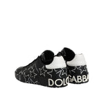 Dolce & Gabbana Black White Stars Low Top Men Sneakers Shoes