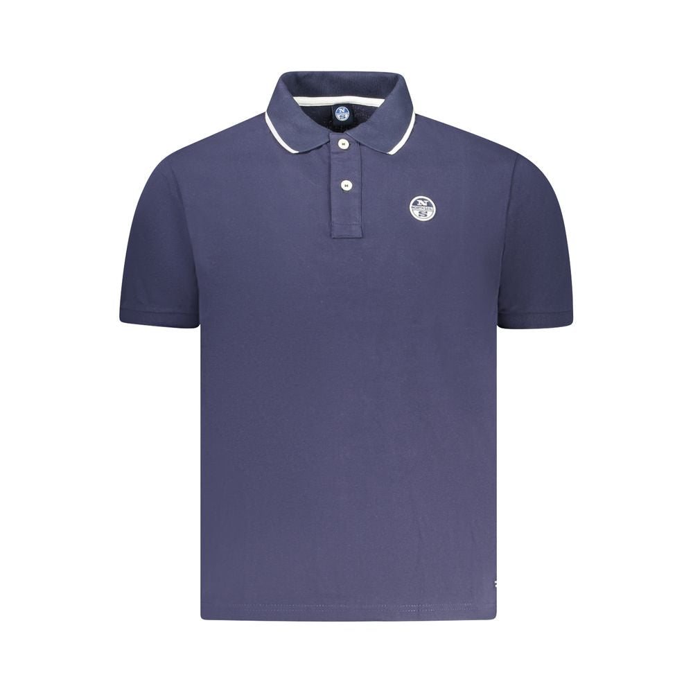 North Sails Blue Cotton Men Polo Shirt NO-35022-S