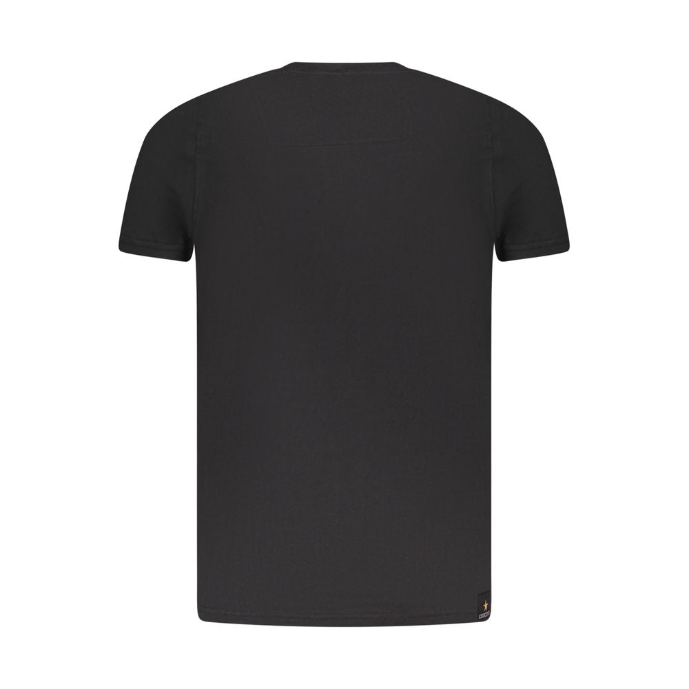 Back view of Accademia Militare Black Cotton T-Shirt with short sleeves and crew neck.