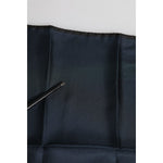 Dolce & Gabbana Blue DG Crown Silk Square Men Foulard Scarf