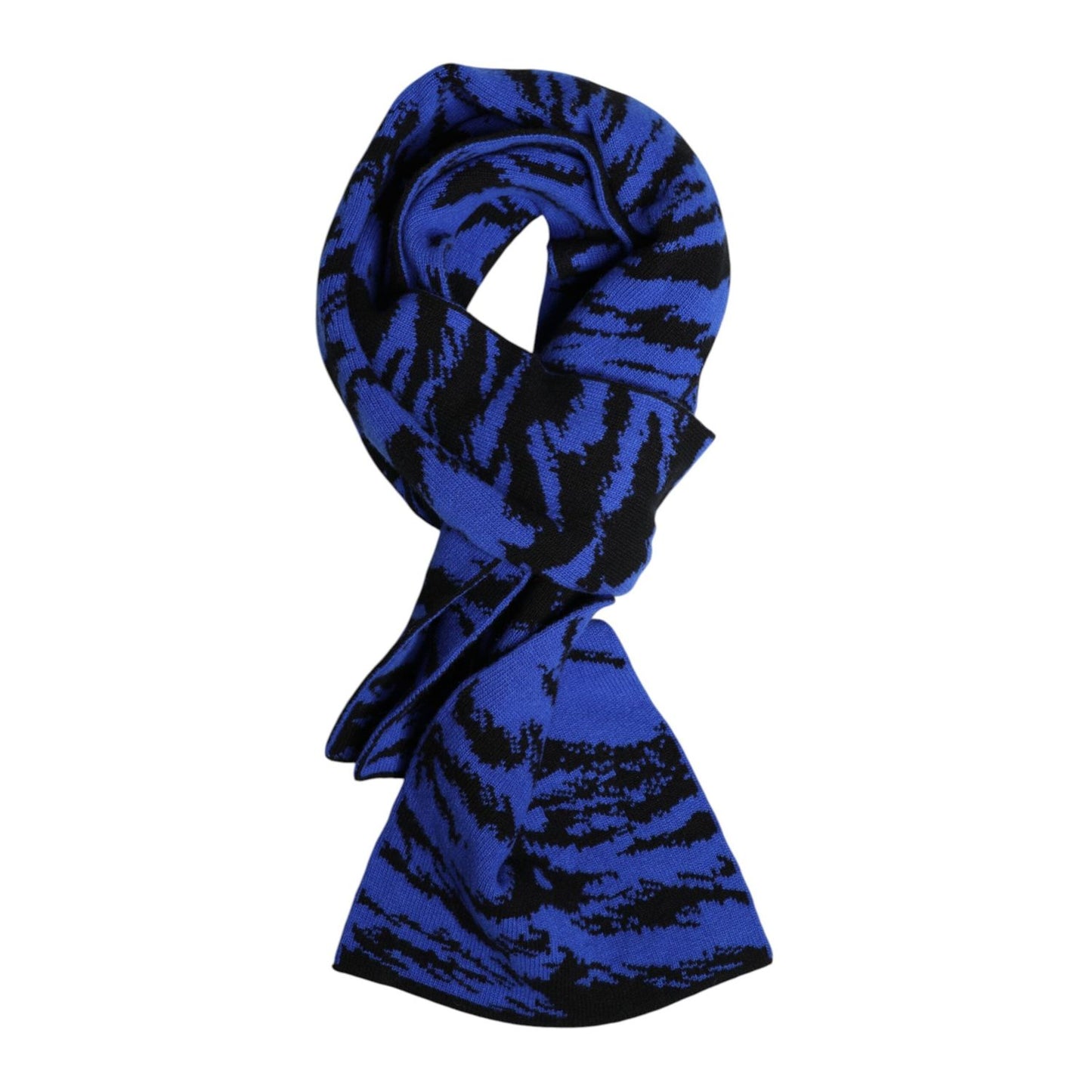 Dolce & Gabbana Blue Black Logo Neck Warmer Wrap Shawl Scarf MS7452