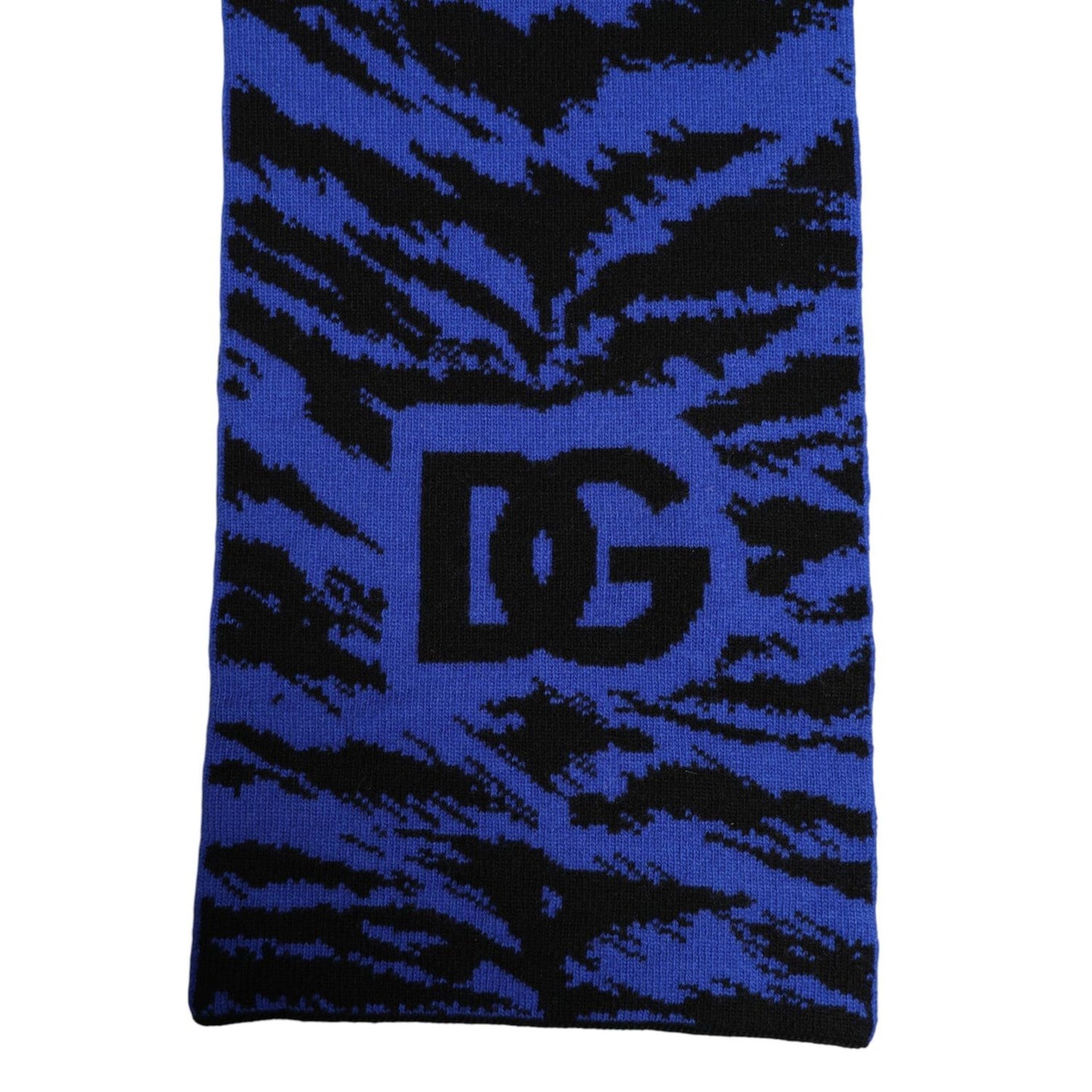 Dolce & Gabbana Blue Black Logo Neck Warmer Wrap Shawl Scarf MS7452