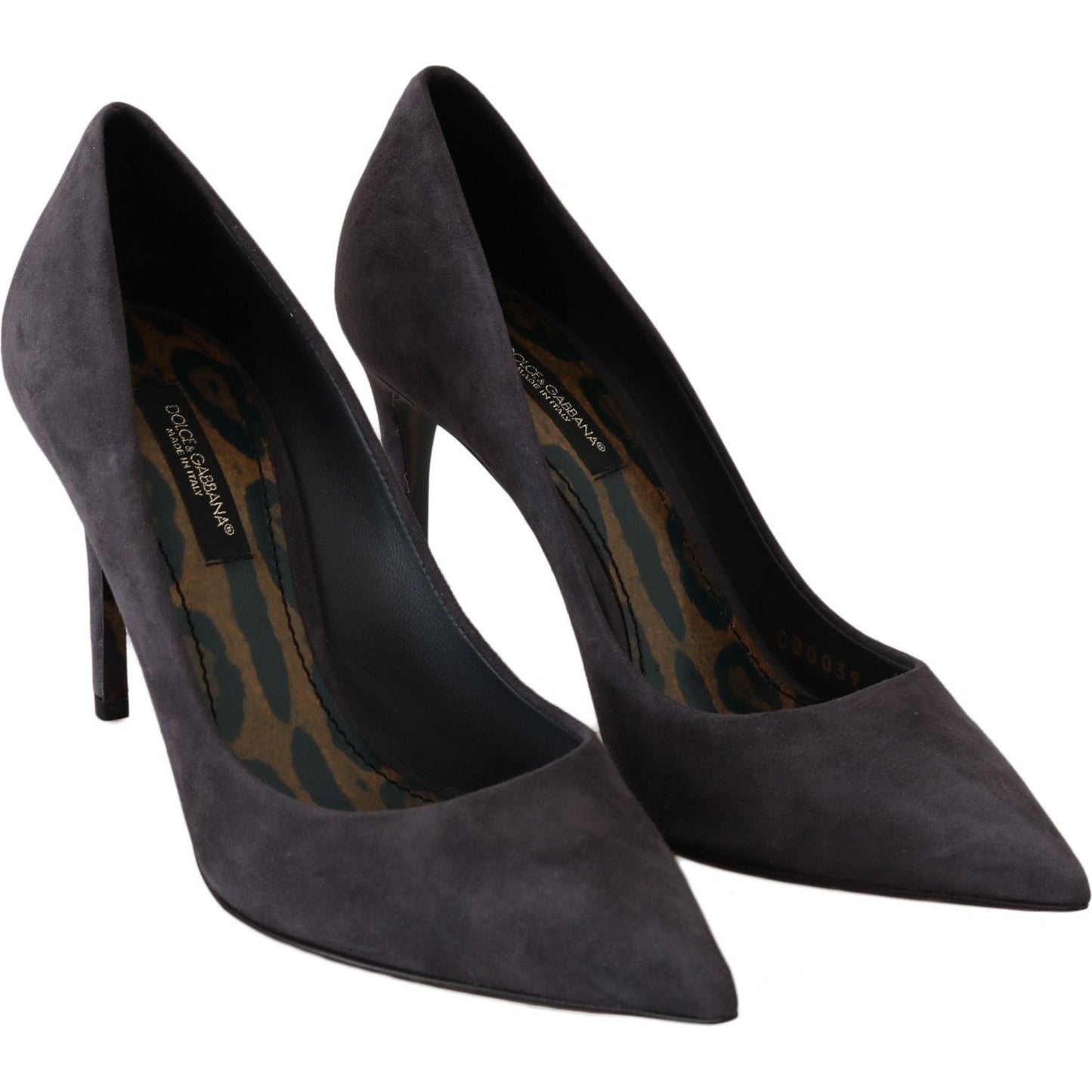 Dolce & Gabbana Gray Suede Leather Stiletto Shoes Heels LA5980-40.5
