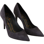 Dolce & Gabbana Gray Suede Leather Stiletto Shoes Heels LA5980-40.5