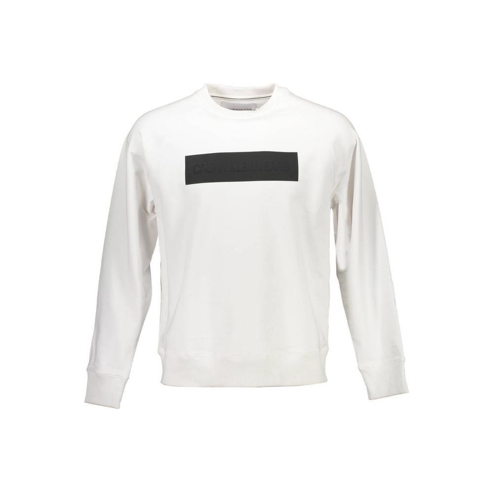 Calvin Klein White Cotton Unisex Sweatshirt CA-4310-XL