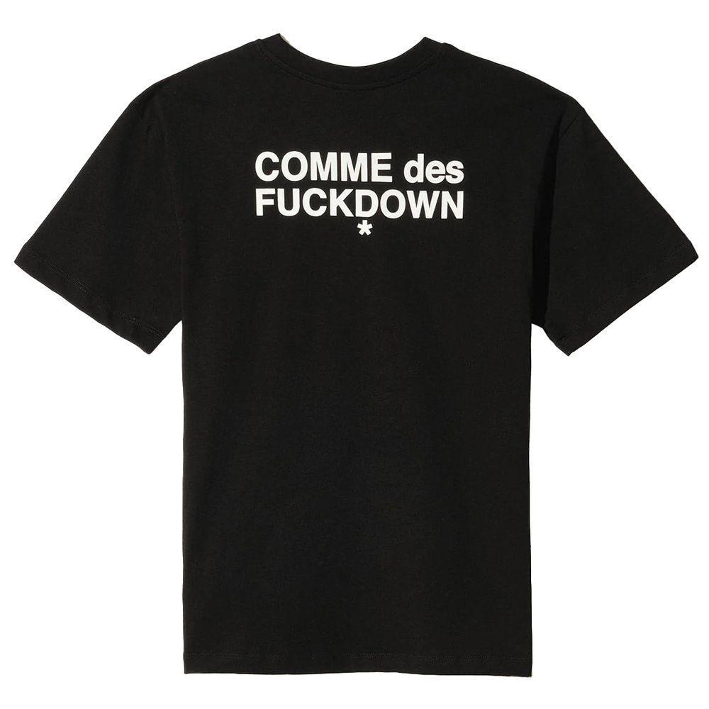 Comme Des Fuckdown Black Cotton Tops & T-Shirt CO-15665-XS