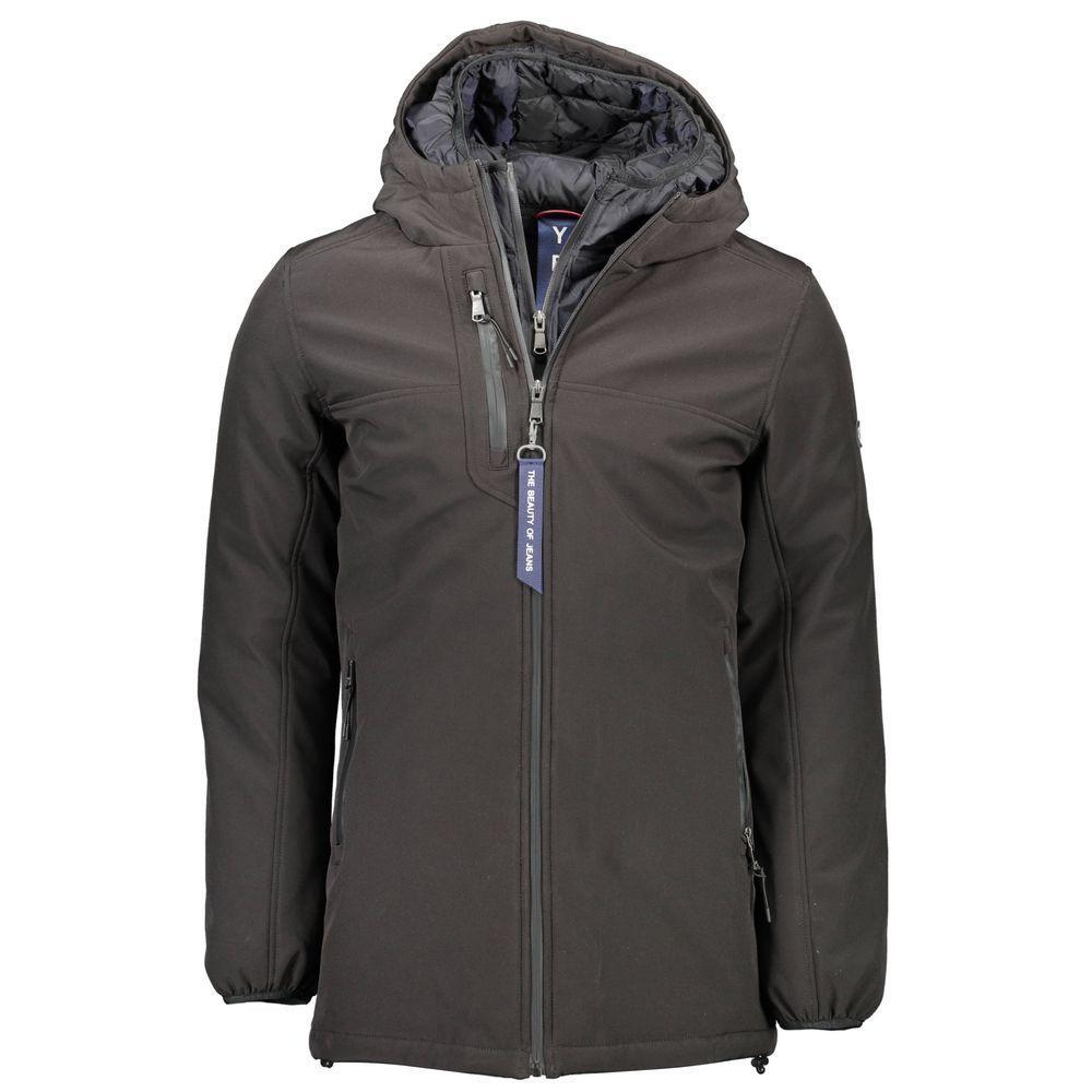 Yes Zee Black Polyester Jacket YE-9431-XL