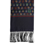 Dolce & Gabbana Blue Silk Printed Fringes Foulard Scarf