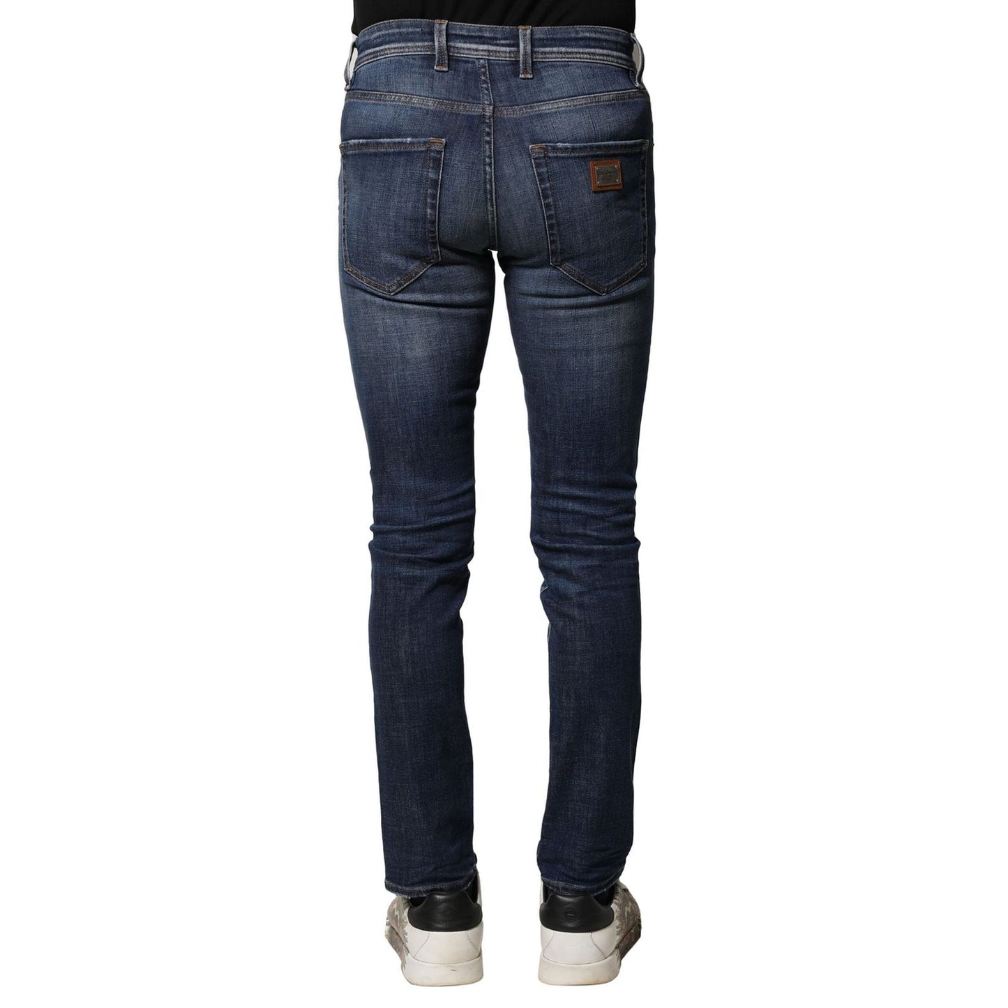 Dolce & Gabbana Blue Washed Cotton Slim Fit Men Denim Jeans PAN74884-44