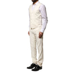 Dolce & Gabbana Ivory Wool 3 Piece Single Breasted Suit