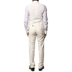 Dolce & Gabbana Ivory Wool 3 Piece Single Breasted Suit